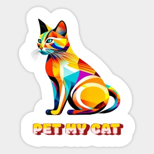 Pet my cat Sticker